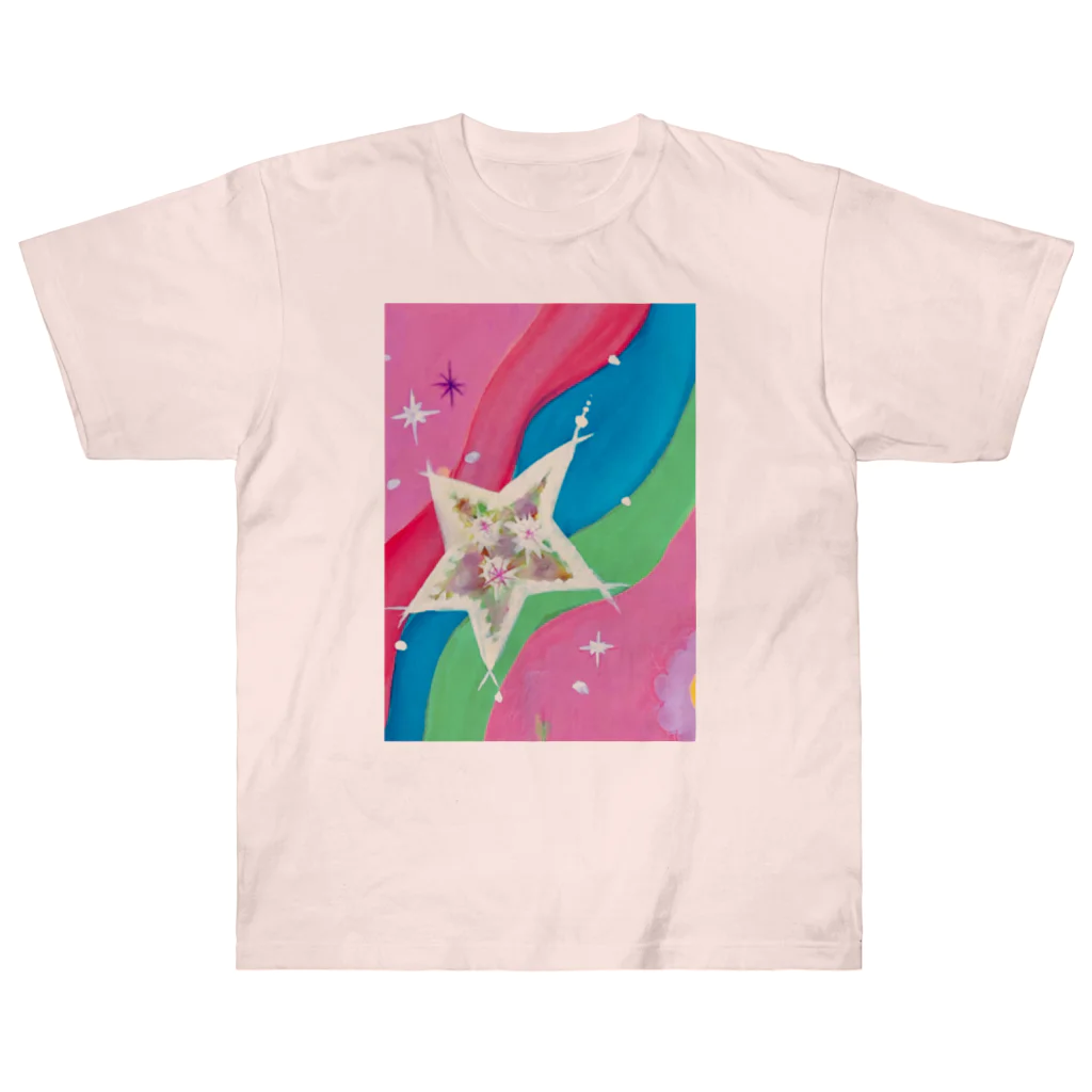 🐶シュナといろいろ🎨の流れ星　(ピンク) Heavyweight T-Shirt