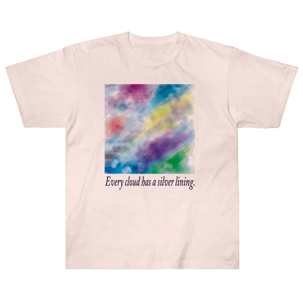 夜の闇に、色の魔法をかけながら。のEvery cloud has a silver lining. Heavyweight T-Shirt