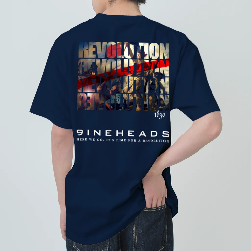 9INEHEADSのRev_White Heavyweight T-Shirt