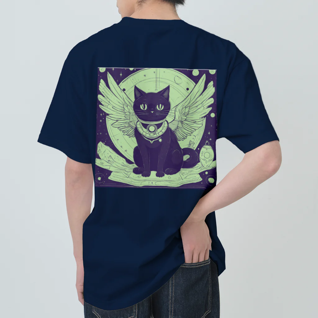 宇宙黒猫キョロちゃんの宇宙黒猫キョロちゃん(チョコミント) Heavyweight T-Shirt