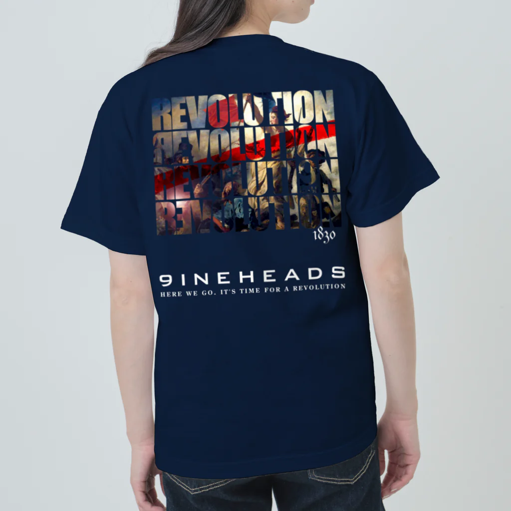 9INEHEADSのRev_White Heavyweight T-Shirt