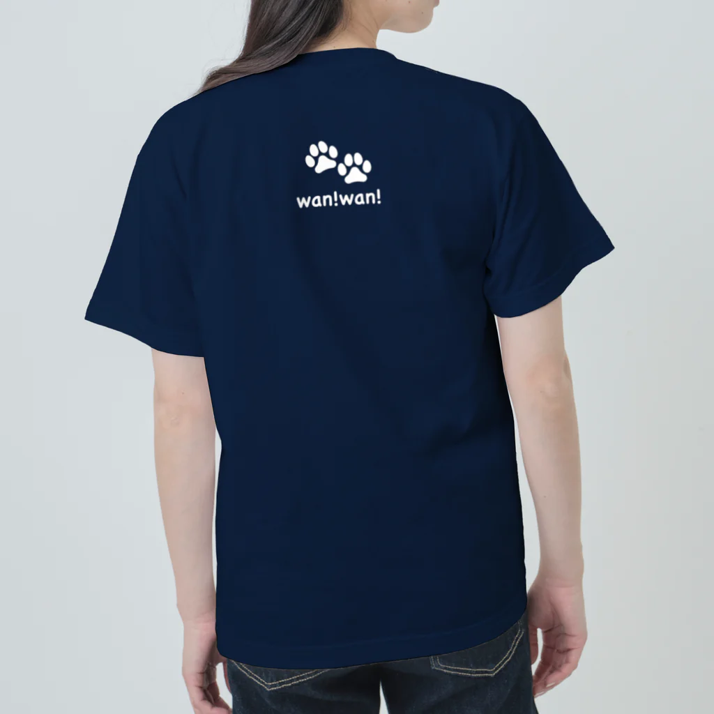 bow and arrow のパグ犬 ヘビーウェイトTシャツ