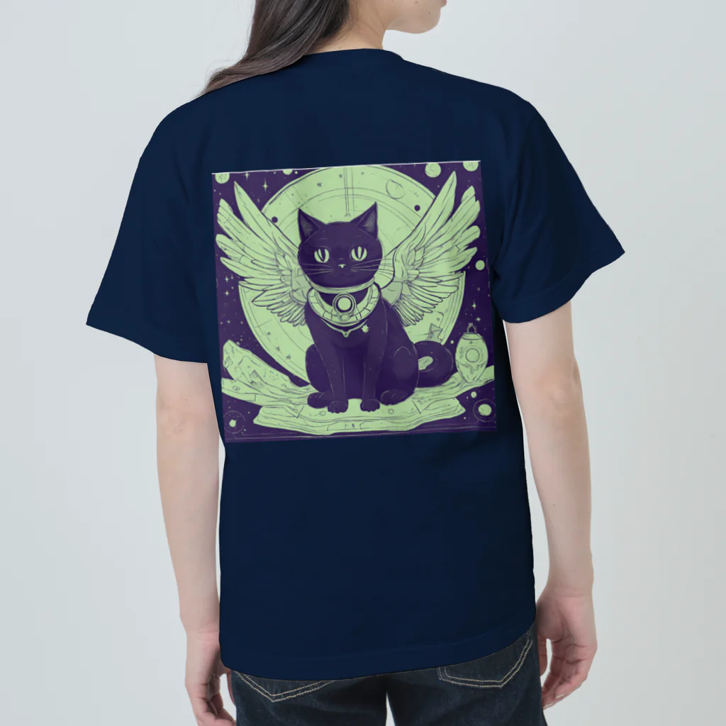 宇宙黒猫キョロちゃんの宇宙黒猫キョロちゃん(チョコミント) Heavyweight T-Shirt