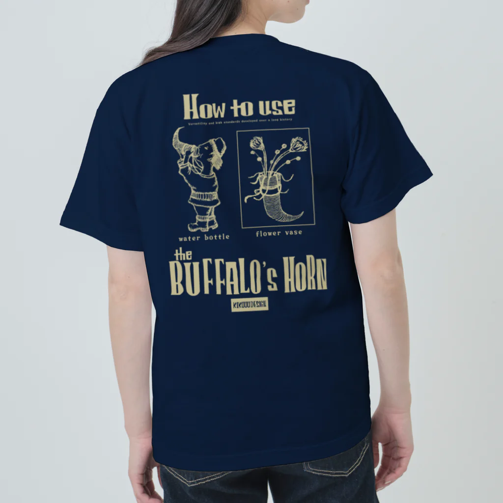 KIKUUUDESIGNのbuffalo's horn Heavyweight T-Shirt