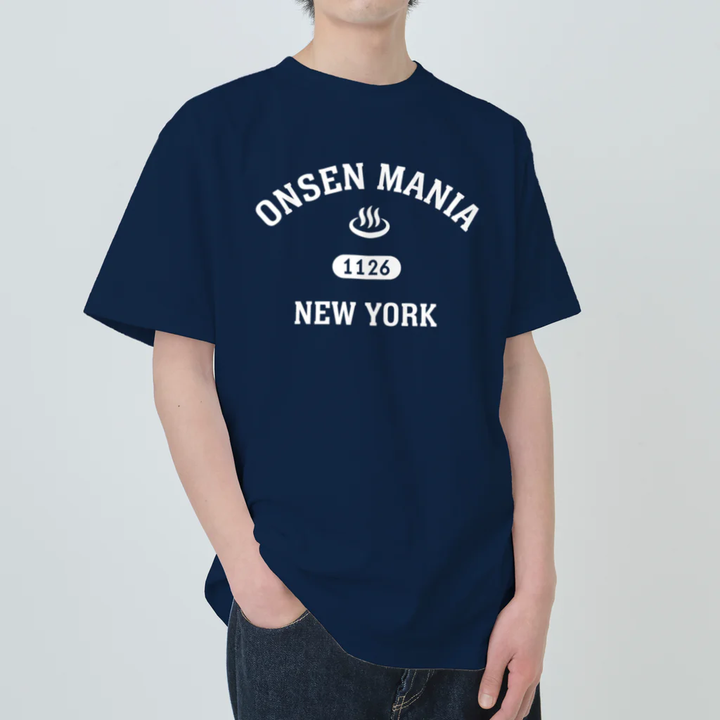 kg_shopのONSEN MANIA (ホワイト) ヘビーウェイトTシャツ