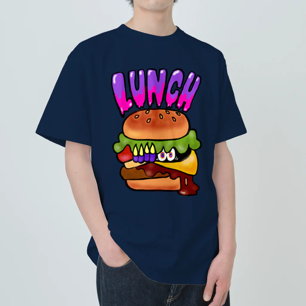 あやしいおばさん くろまめさんのランチ（チーズバーガー） Heavyweight T-Shirt