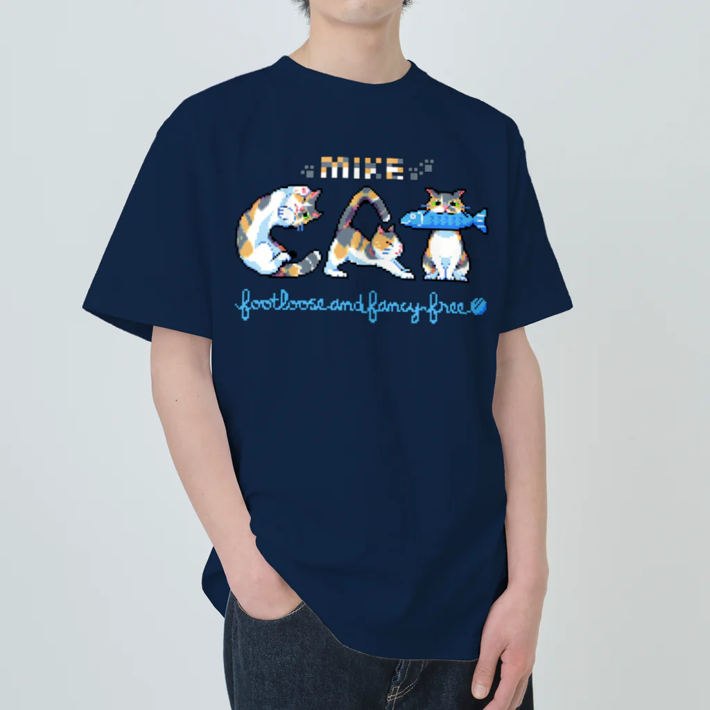 もぺのWord Pixelart “CAT“ ミケ Heavyweight T-Shirt