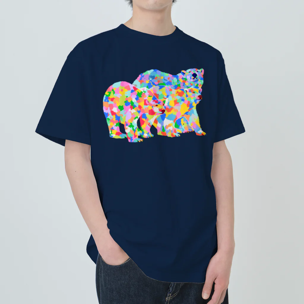 meiroのカラフルなシロクマ Heavyweight T-Shirt