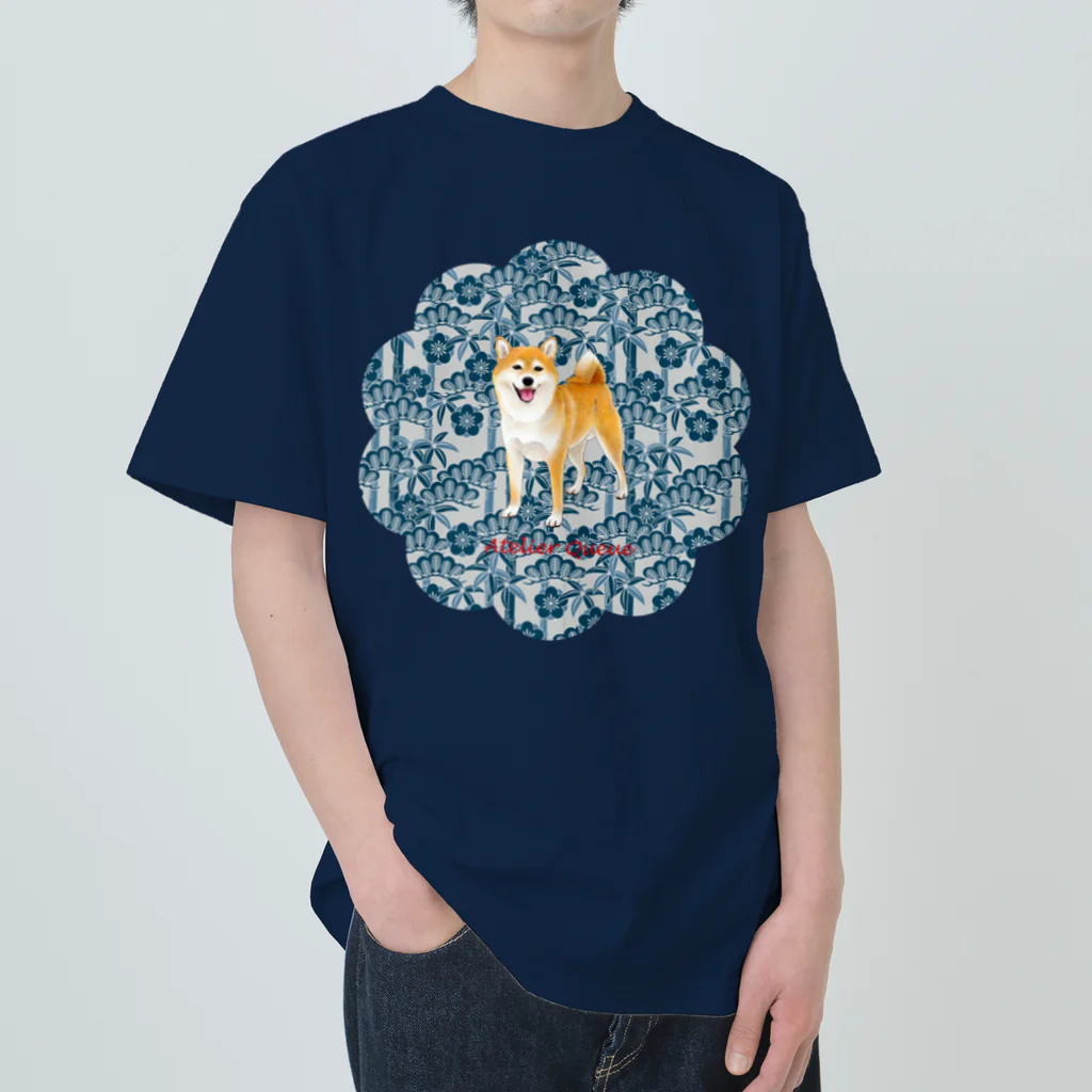 Atelier-Queueの柴犬（松竹梅）Ⅲ ヘビーウェイトTシャツ