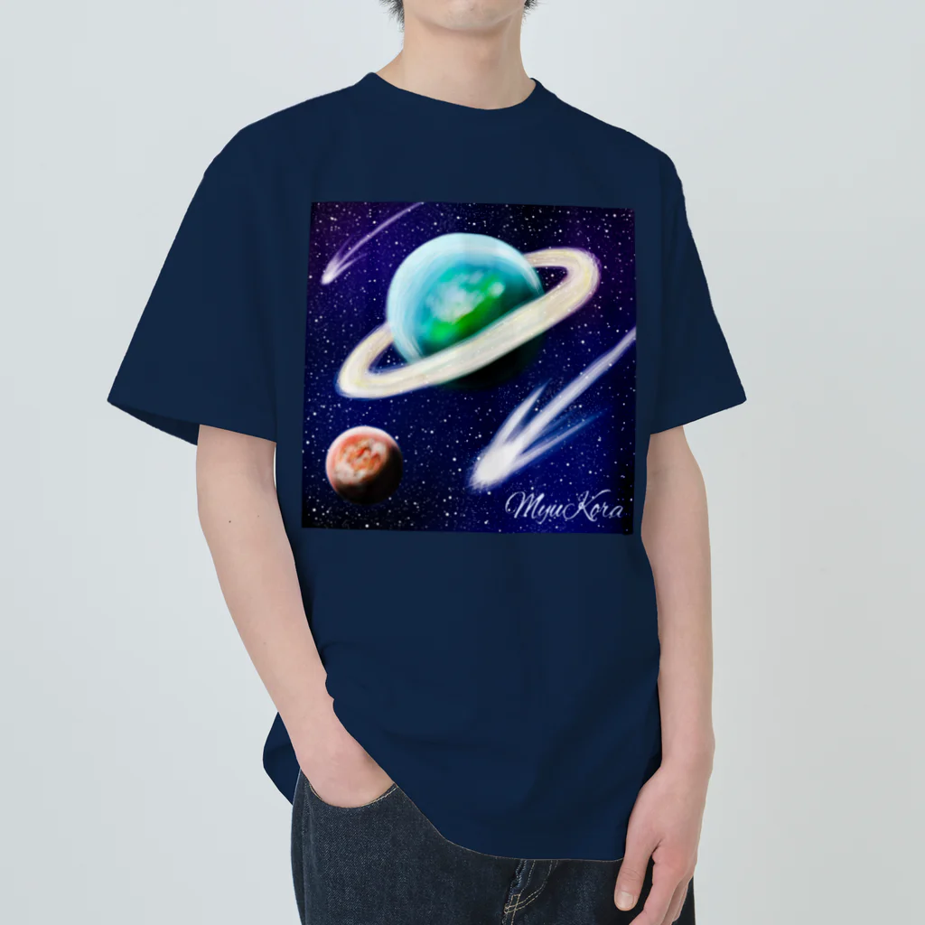 MyuKoraの宇宙のどこか ヘビーウェイトTシャツ