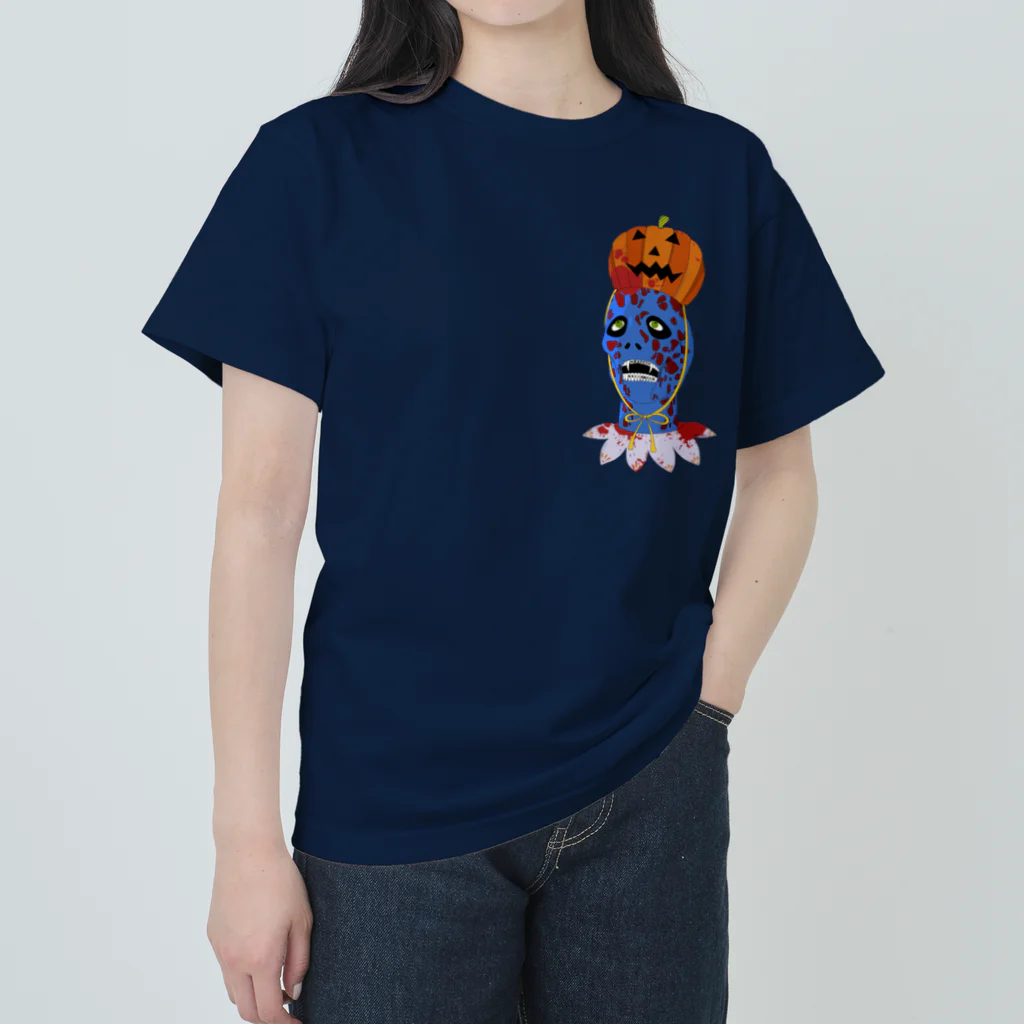 Johncreati.のハロウィンゾンビくん ヘビーウェイトTシャツ