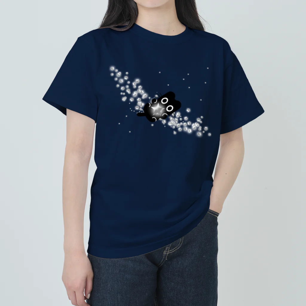 Suzutakaのくろねこクロル（銀河） ヘビーウェイトTシャツ