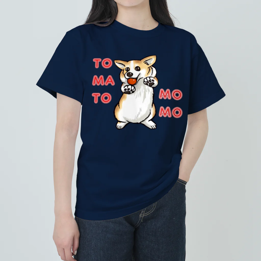 けもりけのコーギーのモモちゃん ヘビーウェイトTシャツ