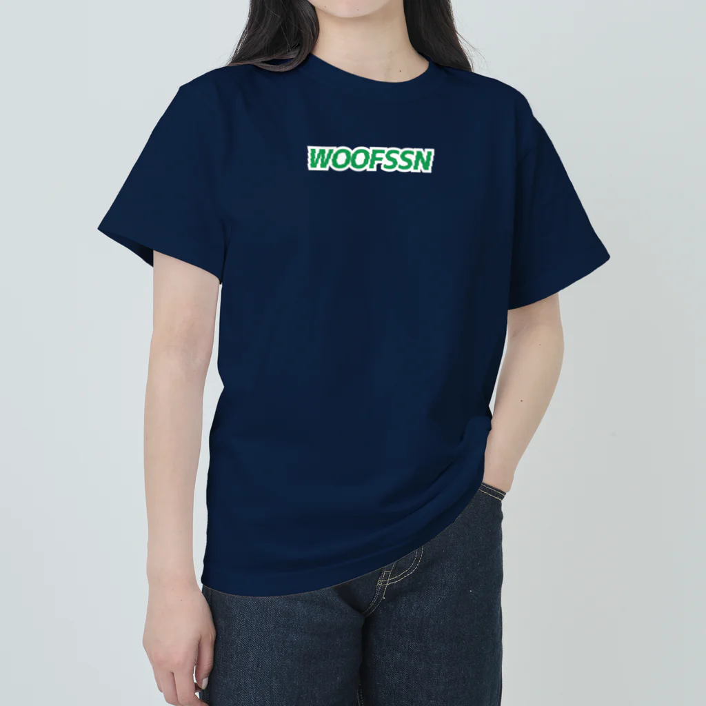 Woofssn™︎のグリーンロゴ ヘビーウェイトTシャツ