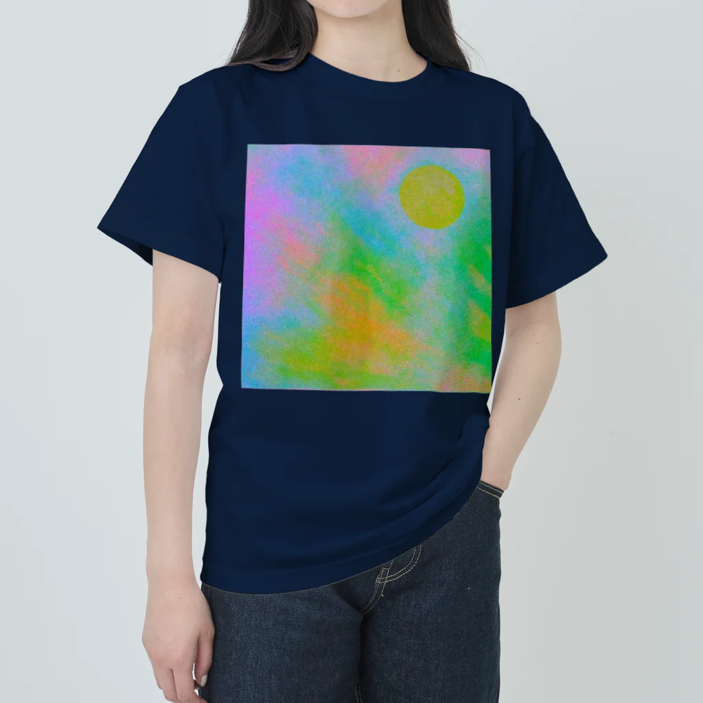 水草のサイケデリックな満月 Heavyweight T-Shirt