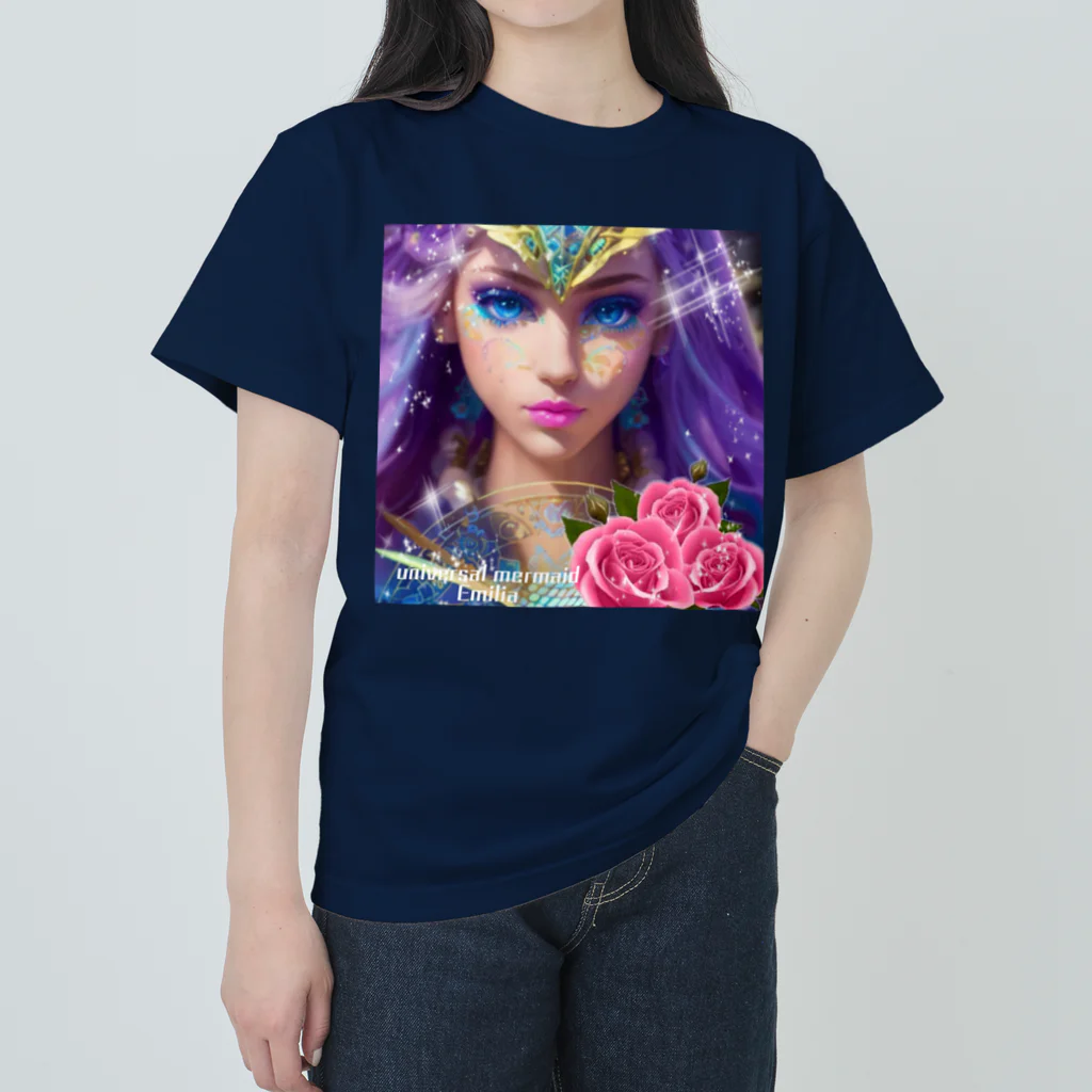 💖宇宙整体♪🌈♪こころからだチャンネル♪💖のuniversal mermaid Emilia ヘビーウェイトTシャツ