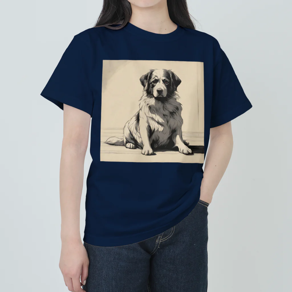 底辺の底辺好きな事を気ままに…。の帰りを待つ愛犬 ヘビーウェイトTシャツ