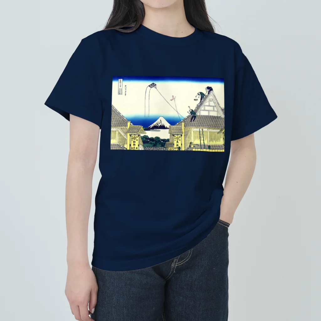 「べらぼう」Tシャツ 「べらぼう」グッズ 浮世絵 北斎 富嶽三十六景 浮世絵Tシャツ 浮世絵グッズの江都駿河町三井見世略図 / 葛飾北斎 Heavyweight T-Shirt