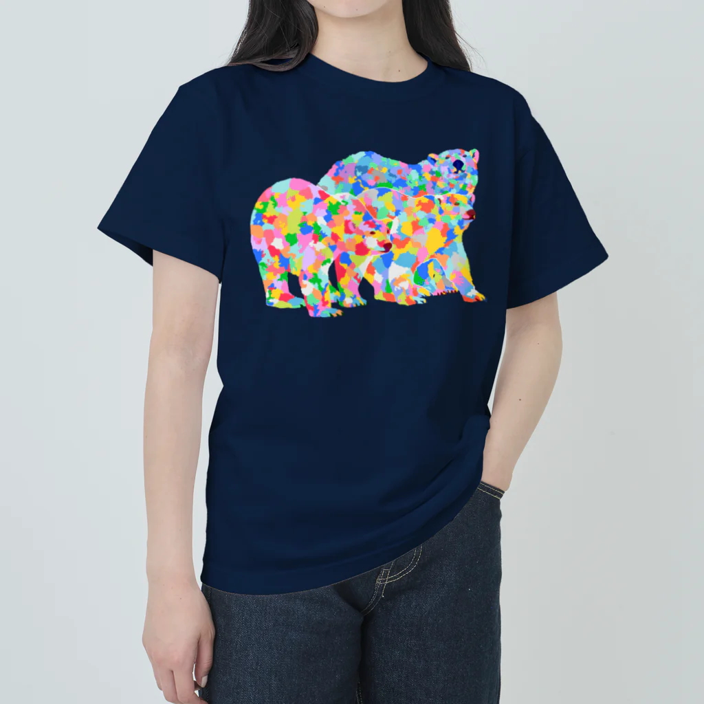 meiroのカラフルなシロクマ Heavyweight T-Shirt