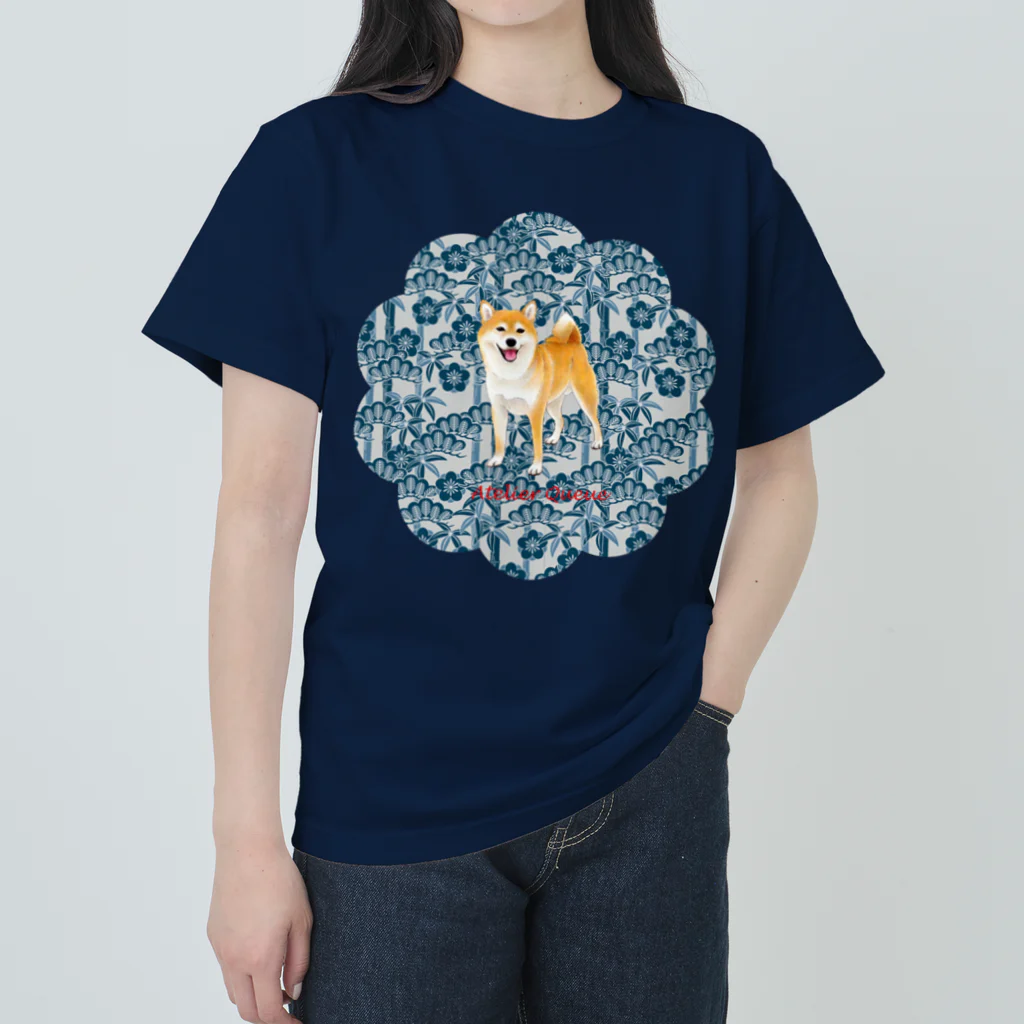 Atelier-Queueの柴犬（松竹梅）Ⅲ ヘビーウェイトTシャツ