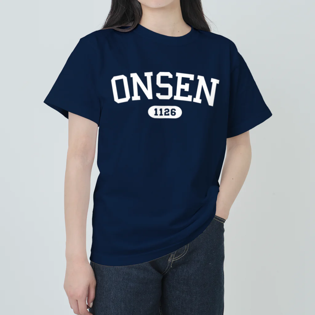 温泉グッズ@ブーさんとキリンの生活のONSEN 1126（ホワイト） ヘビーウェイトTシャツ