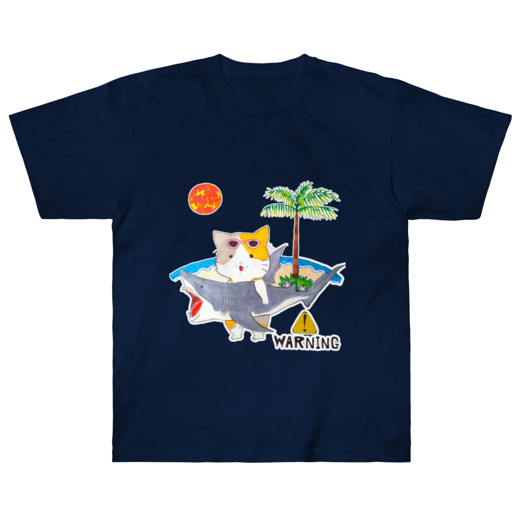 きーのお店のなんかゆるいみけねことWARNING ヘビーウェイトTシャツ