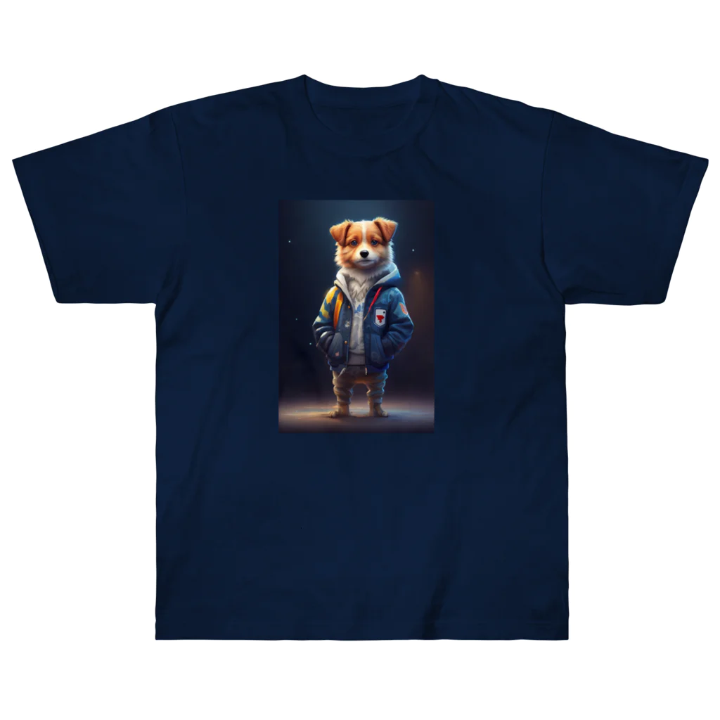 🔥AI art shop🔥のやんちゃな学生風の子犬 Heavyweight T-Shirt