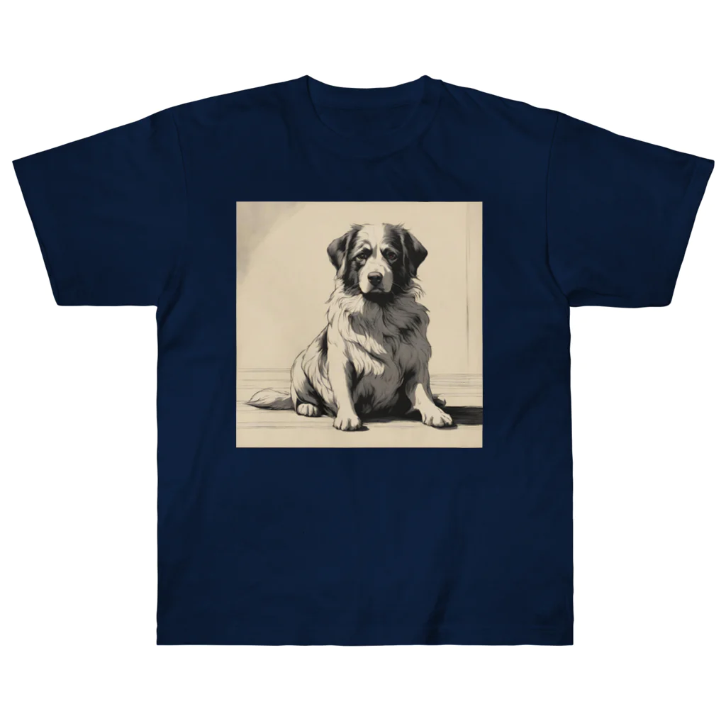 底辺の底辺好きな事を気ままに…。の帰りを待つ愛犬 ヘビーウェイトTシャツ