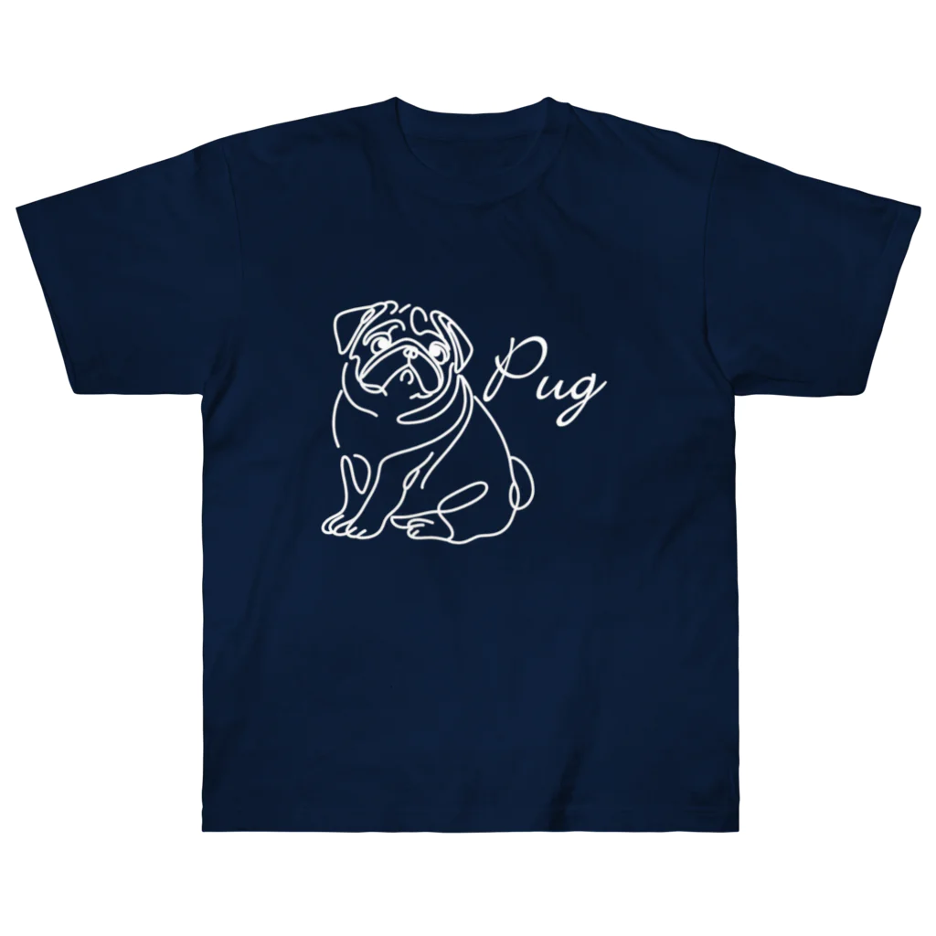 ブヒーズのPUG*ほわいとらいんⅡ ヘビーウェイトTシャツ