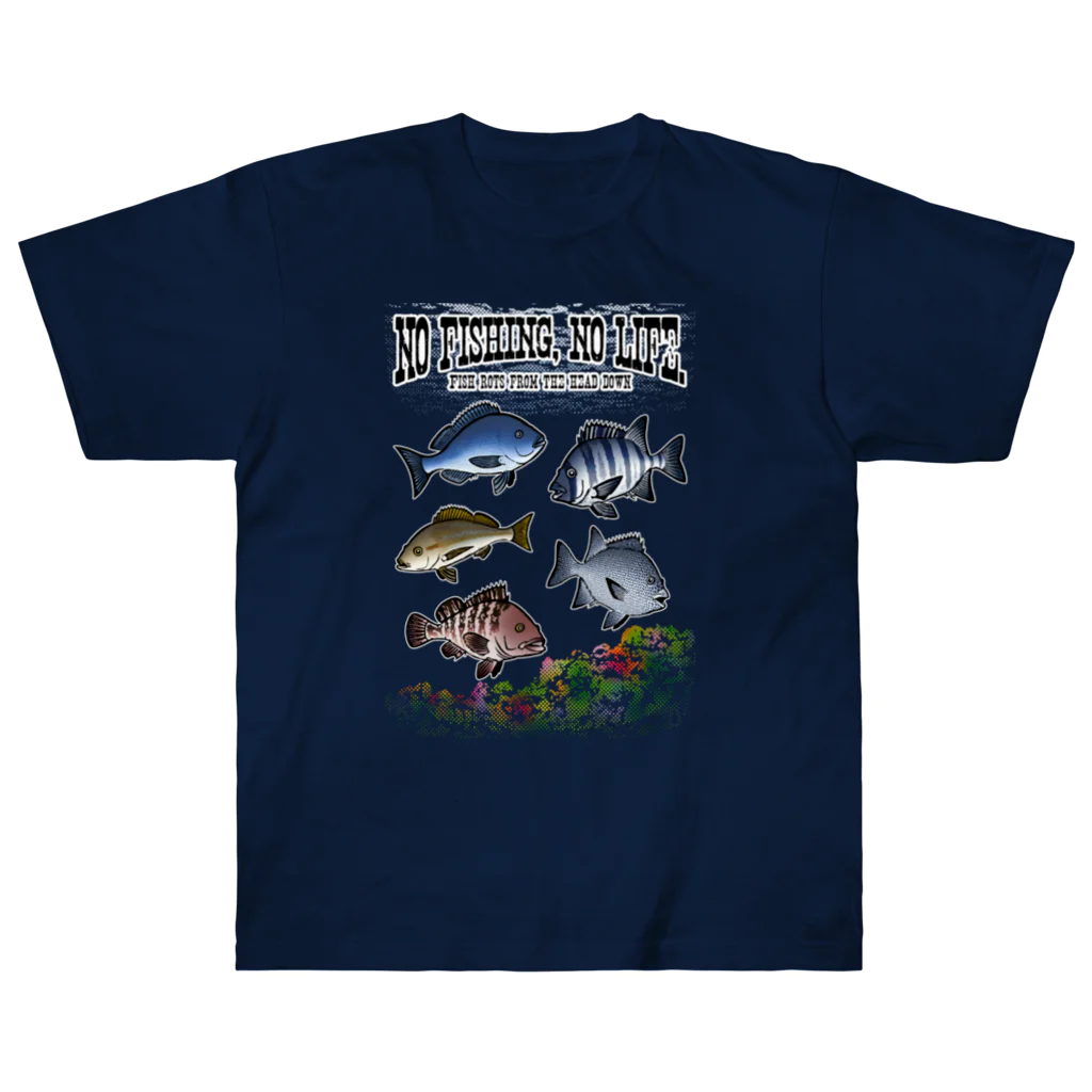 猫と釣り人のFISHING_S4C ヘビーウェイトTシャツ