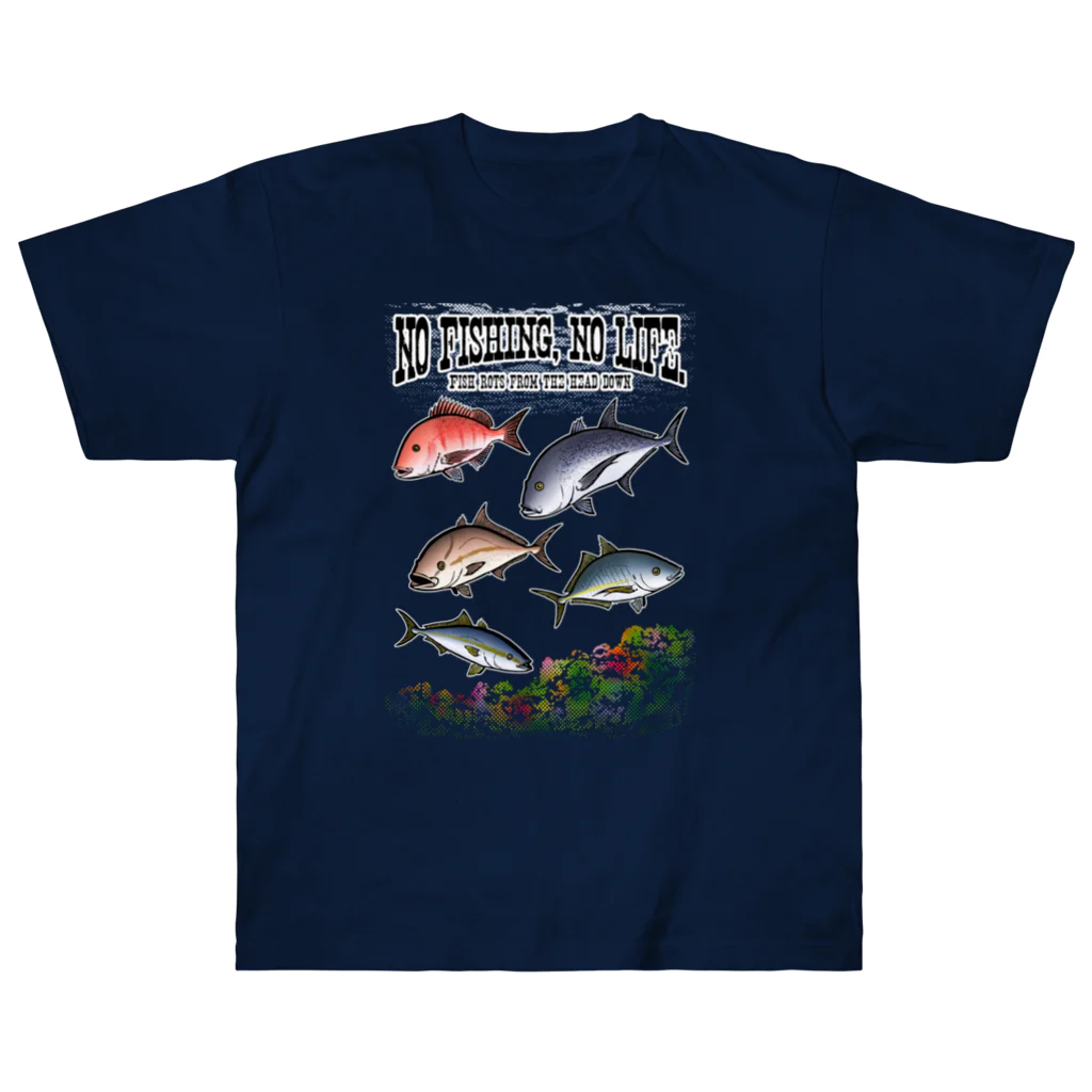 猫と釣り人のFISHING_S5C ヘビーウェイトTシャツ