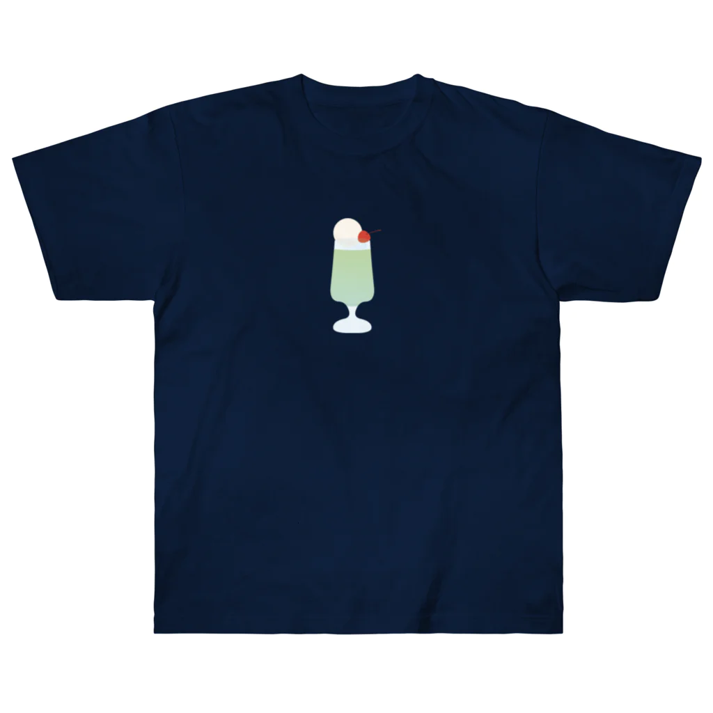 rabbiのメロンソーダ - ice cream float ヘビーウェイトTシャツ