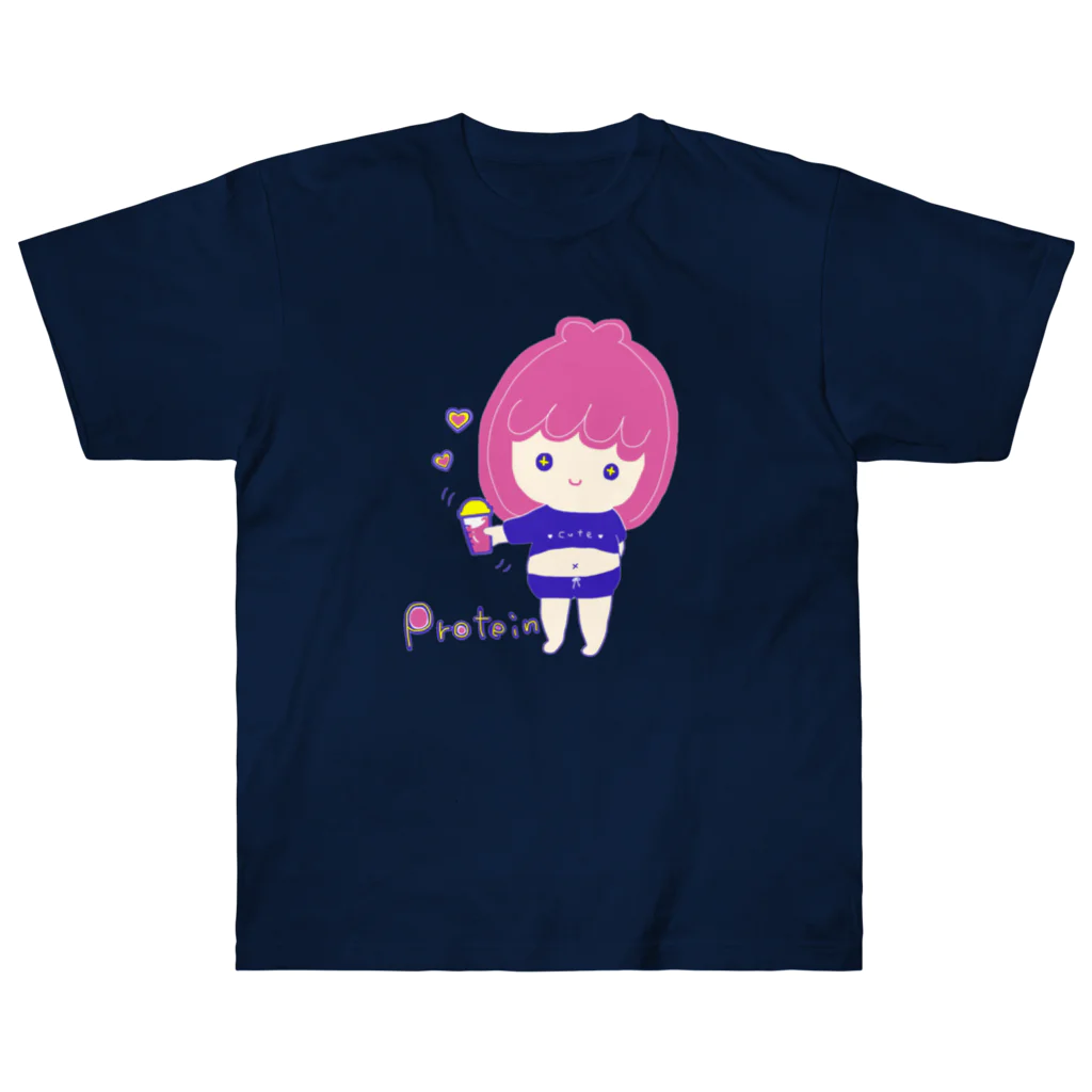 rurugirlのプロテイン女子 ヘビーウェイトTシャツ