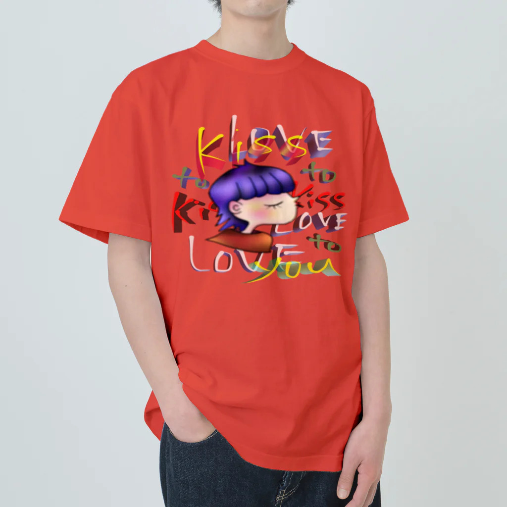 Divina AmoR-ART-のKiss you design  Heavyweight T-Shirt