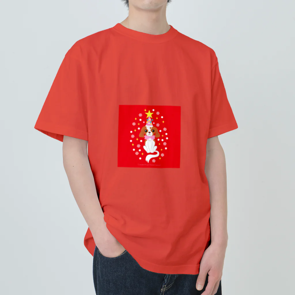 coronaaatのキャバリアクリスマス（赤） Heavyweight T-Shirt