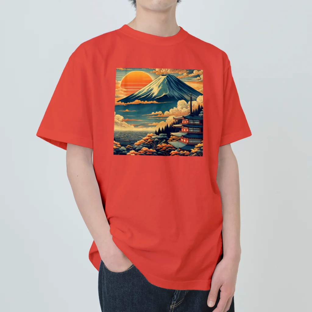 日本の風景 COOL JAPANの日本の風景:富士吉田市で見られる絶景、 Heavyweight T-Shirt