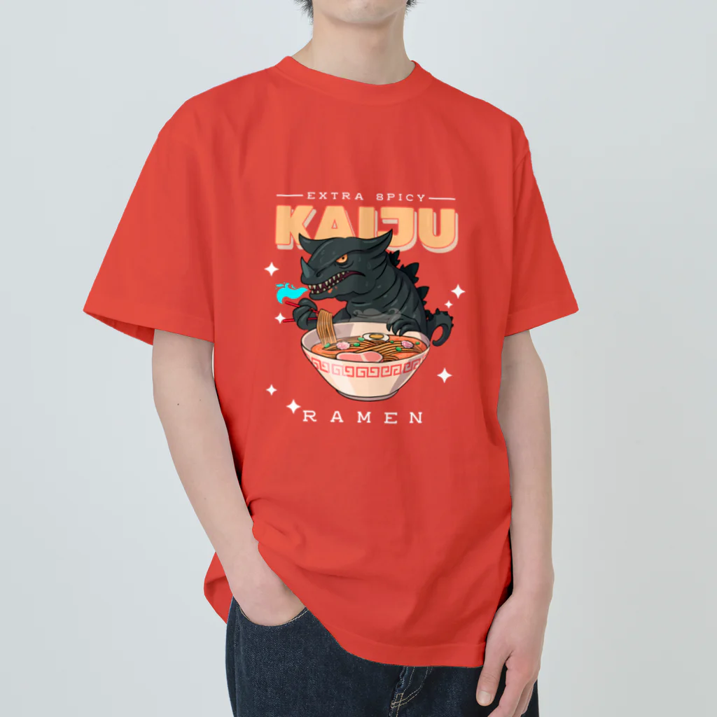 World_Teesのレトロアニメ怪獣ラーメン  ヘビーウェイトTシャツ