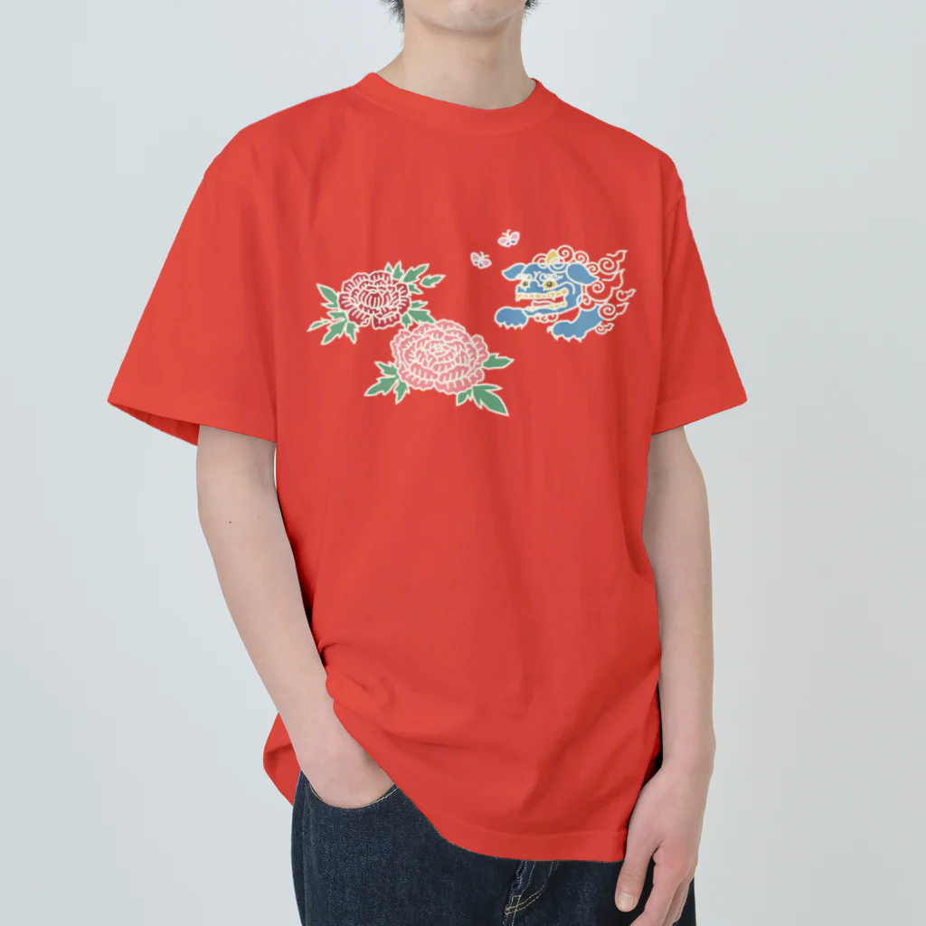 nanaqsaの獅子と牡丹 Heavyweight T-Shirt