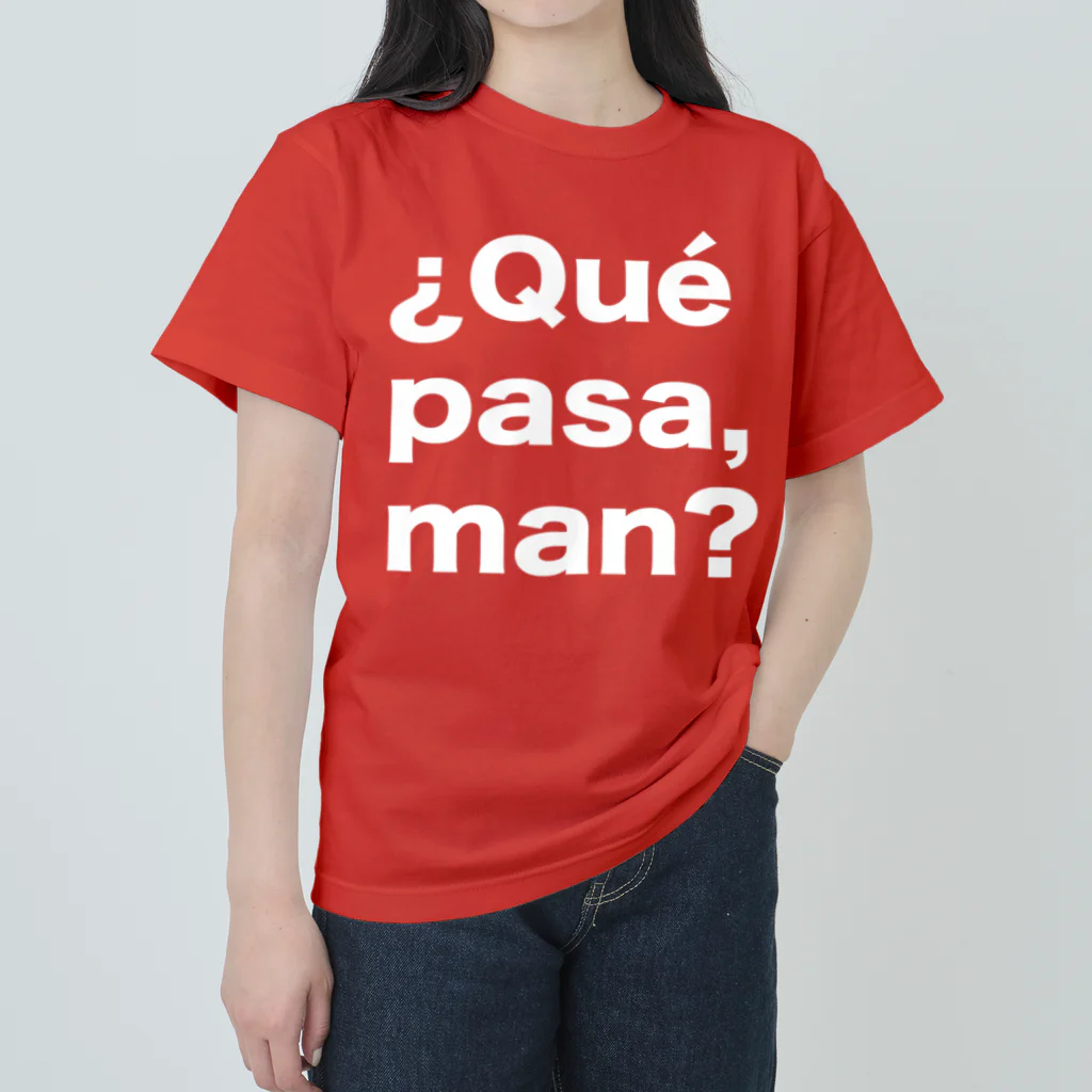 TシャツジャパンSUZURI店🇯🇵の¿Qué pasa,man?（ケパサメン）白文字 Heavyweight T-Shirt