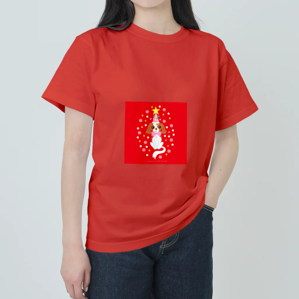 coronaaatのキャバリアクリスマス（赤） Heavyweight T-Shirt