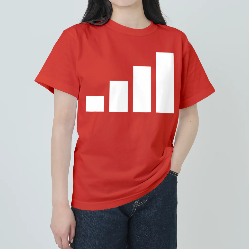 PyriteDesignのアンテナ4本【Tシャツ】【前面いっぱい】【デザイン色：白】 Heavyweight T-Shirt