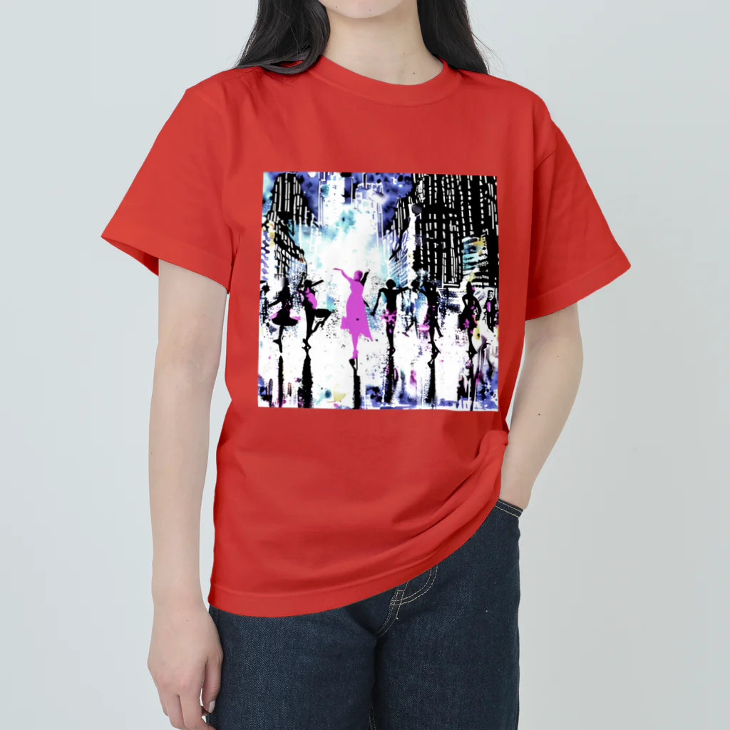 Moichi Designs Shop-2023のnew york dancer Heavyweight T-Shirt