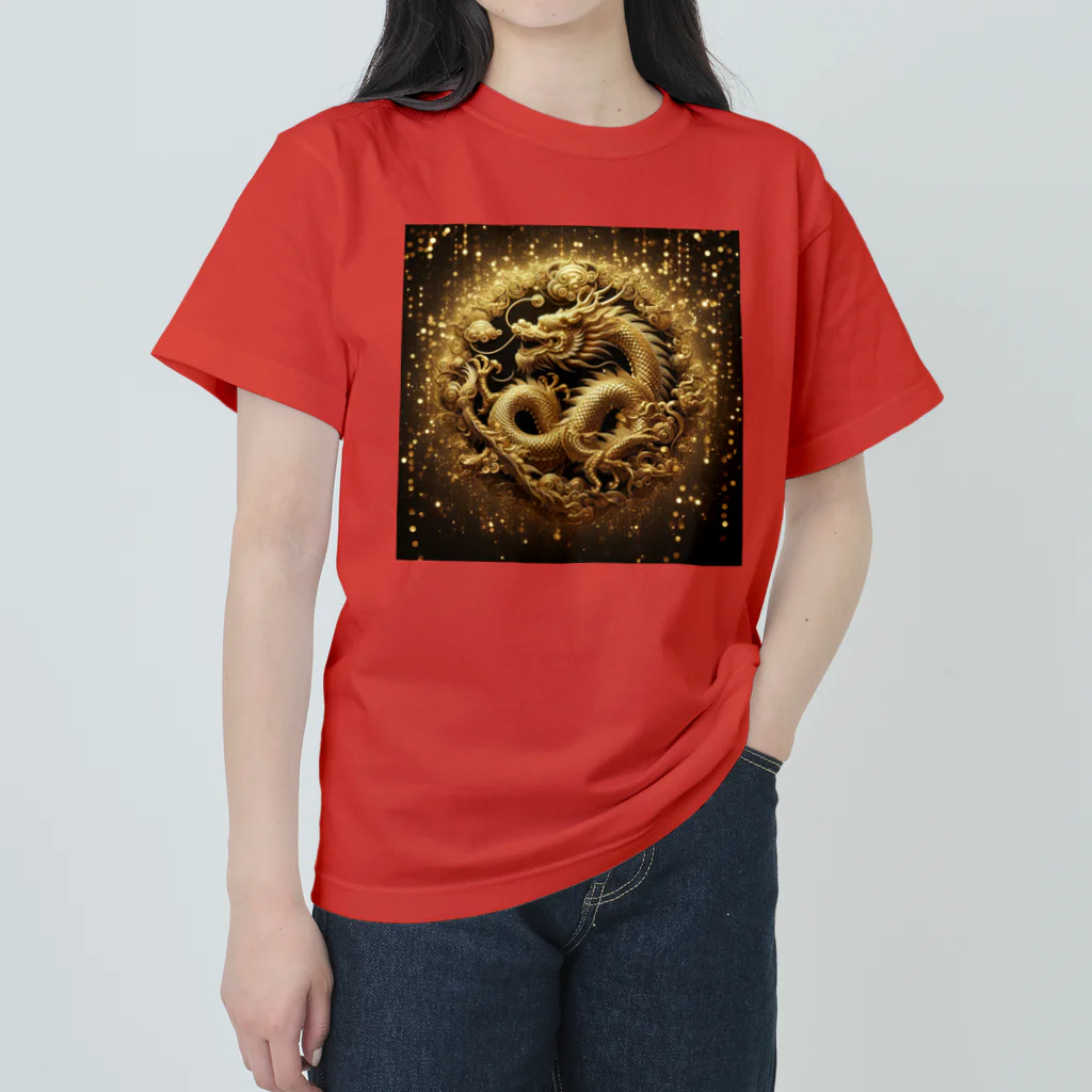 hitoshi777の金運上昇！　最強の富の象徴『黄龍』 ヘビーウェイトTシャツ