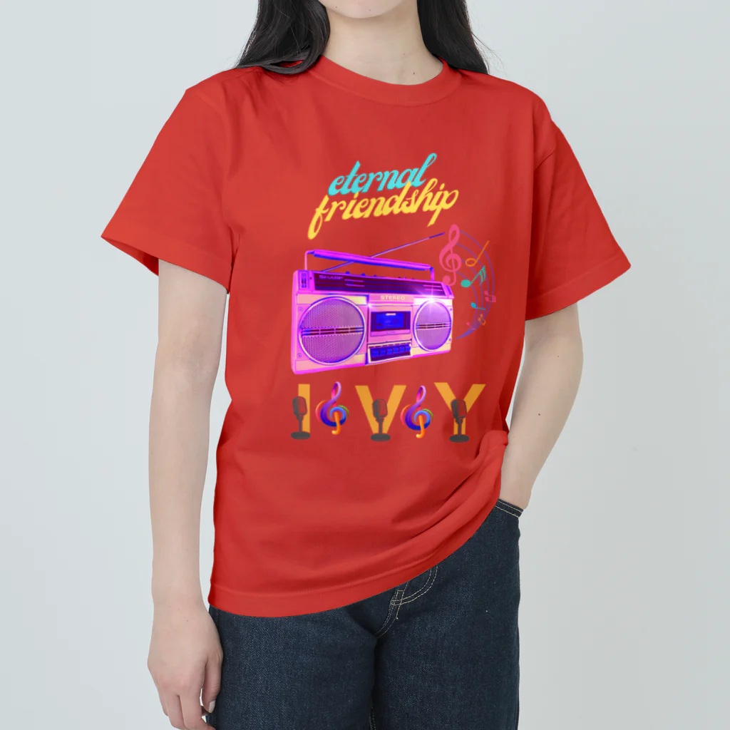 ivybloonの懐かしいラジカセ ヘビーウェイトTシャツ