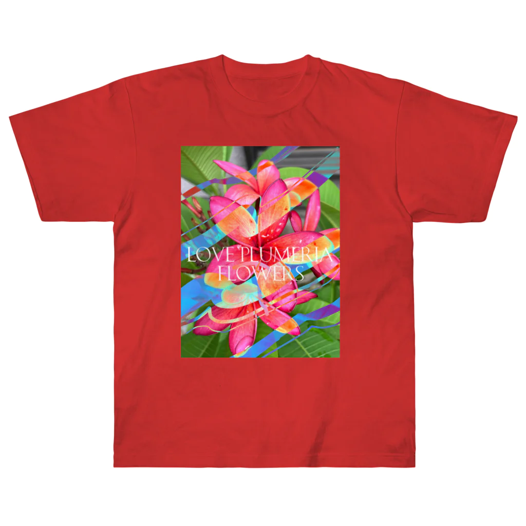 💖宇宙整体♪🌈♪こころからだチャンネル♪💖のlove plumeria flowers Heavyweight T-Shirt