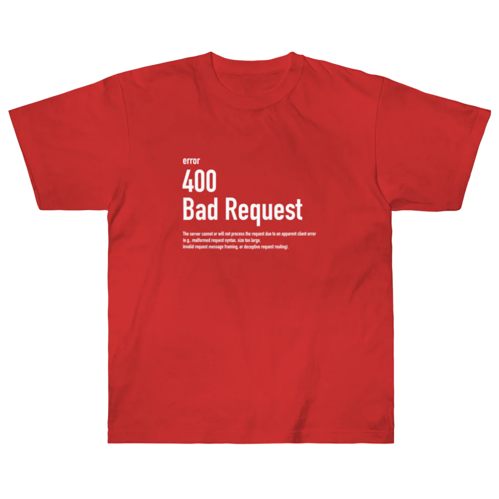 kengochiの400 Bad Request white letter ヘビーウェイトTシャツ