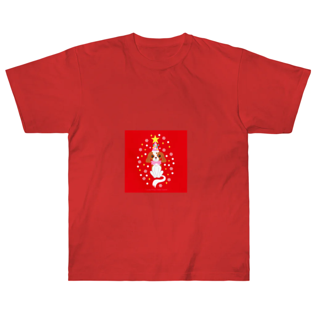 coronaaatのキャバリアクリスマス（赤） Heavyweight T-Shirt