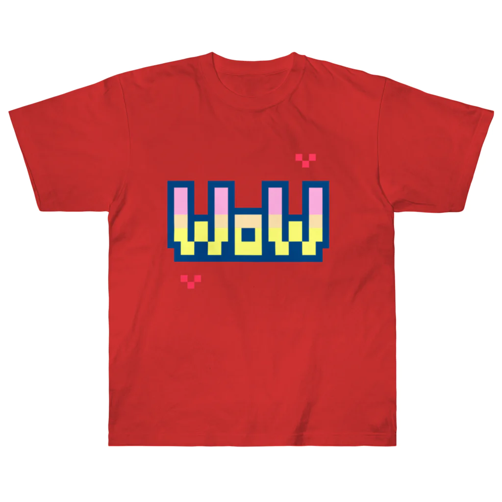 さむげたん🎮へっぽこゲーム実況のWOW❤ドット絵文字 ヘビーウェイトTシャツ