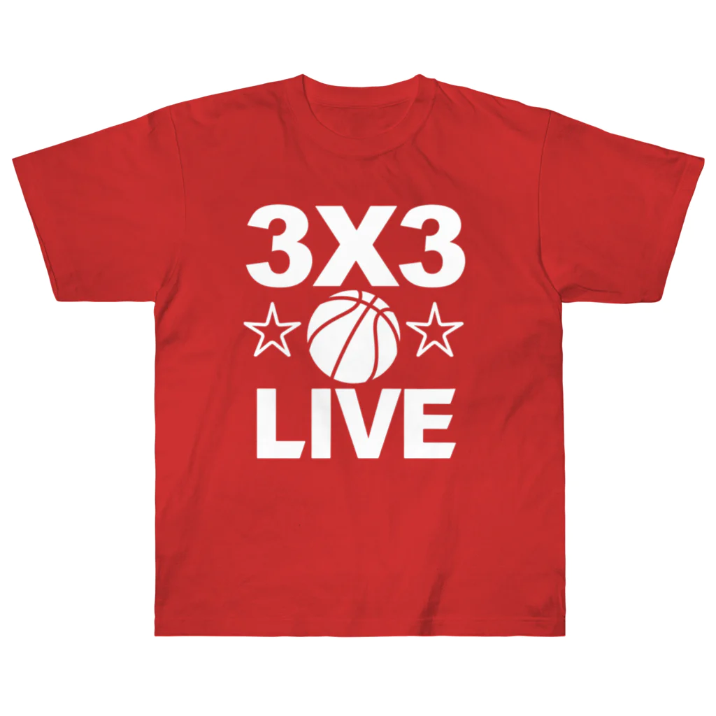 sports_tower スポーツタワーの3x3・白・スリーエックススリー・3人制バスケ・Tシャツ・アイテム・グッズ・ストリートバスケ・バスケットボール・スピーディーなバスケ・1試合10分間の21点ノックアウト・スポーツ・有望 Heavyweight T-Shirt