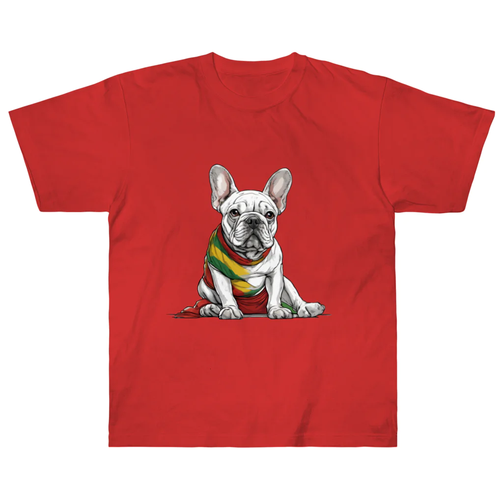 Frenchie-Rasta DoggのFrenchie-Rasta Dogg ヘビーウェイトTシャツ